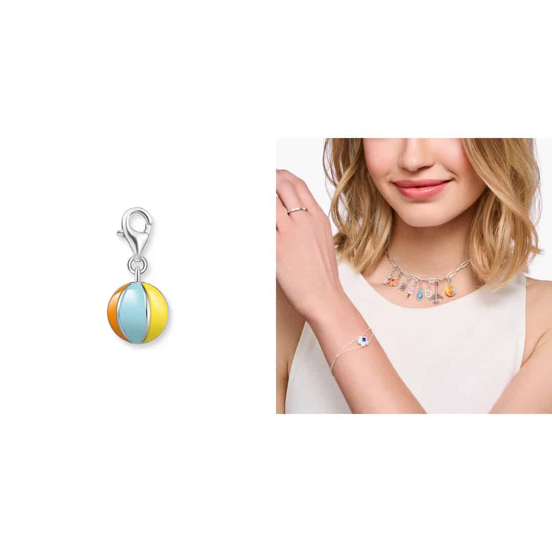 Charm Pendant water ball silver