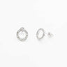 Rhodium Plated Circle of Life Silver Stud Earrings