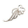 Faux Pearl Crystal Ribbon Brooch