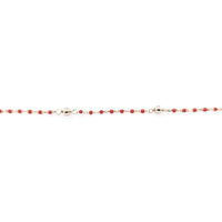 Yellow gold plated Silver Chain Coral Red