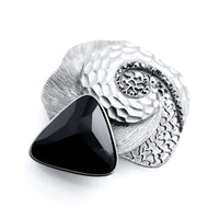 Black Colour Triangle Crystal Brooch