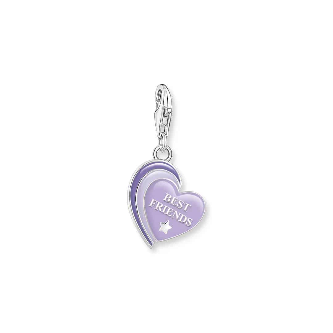 Charm Pendant BEST FRIENDS with Violet Cold Enamel