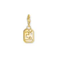 Sagittarius Zodiac Sign Gold Charm Pendant