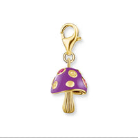 Colourful Mushroom Gold Charm