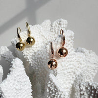 Stainless Steel Ball Earrings White Gold
