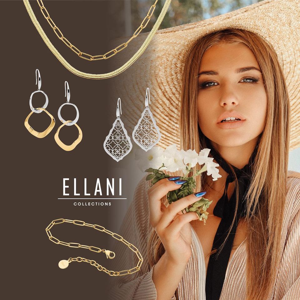 Stainless Steel Double Wave Open Circle Earrings with 2-Tone Gold