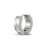 Stainless Steel High Shine Contrast Stripe Huggie Earring