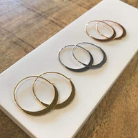 Stainless Steel Crescent Moon Hoop Earrings