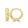 9K Yellow Gold Dia Cut Huggie Earrings