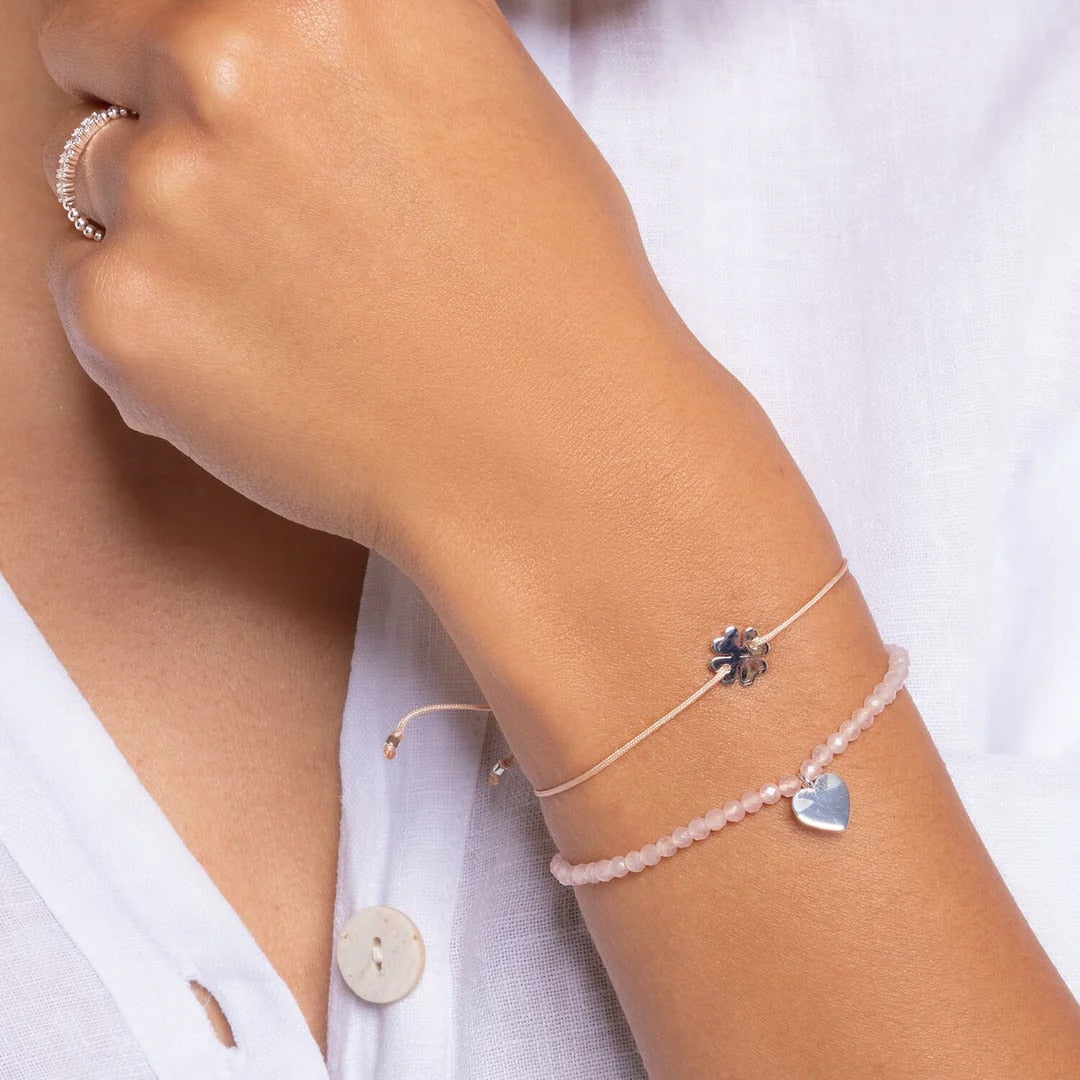 Heart and Rose Quartz Bracelet
