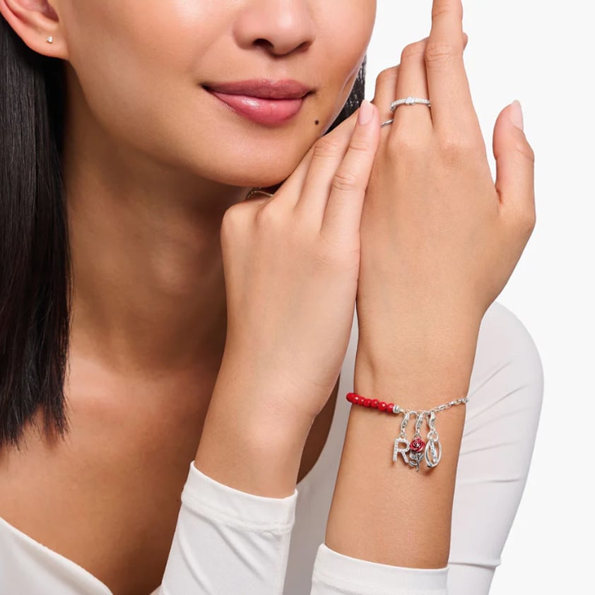 Member Charm Bracelet with Red Beads
