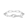 Silver Link Bracelet with White Zirconia