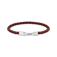 Bracelet with Braided and Brown Leather