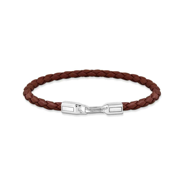 Bracelet with Braided and Brown Leather