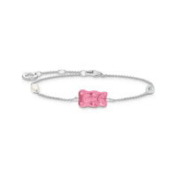 Bracelet with Pink Goldbear, Freshwater Pearl & Zirconia
