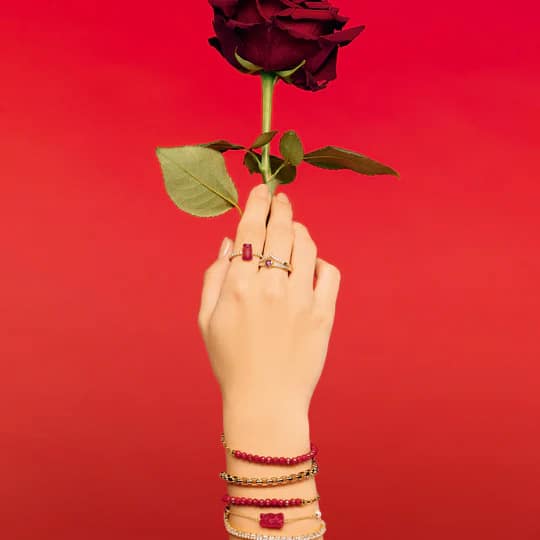 Gold-plated Bracelet Strawberry Red Goldbear