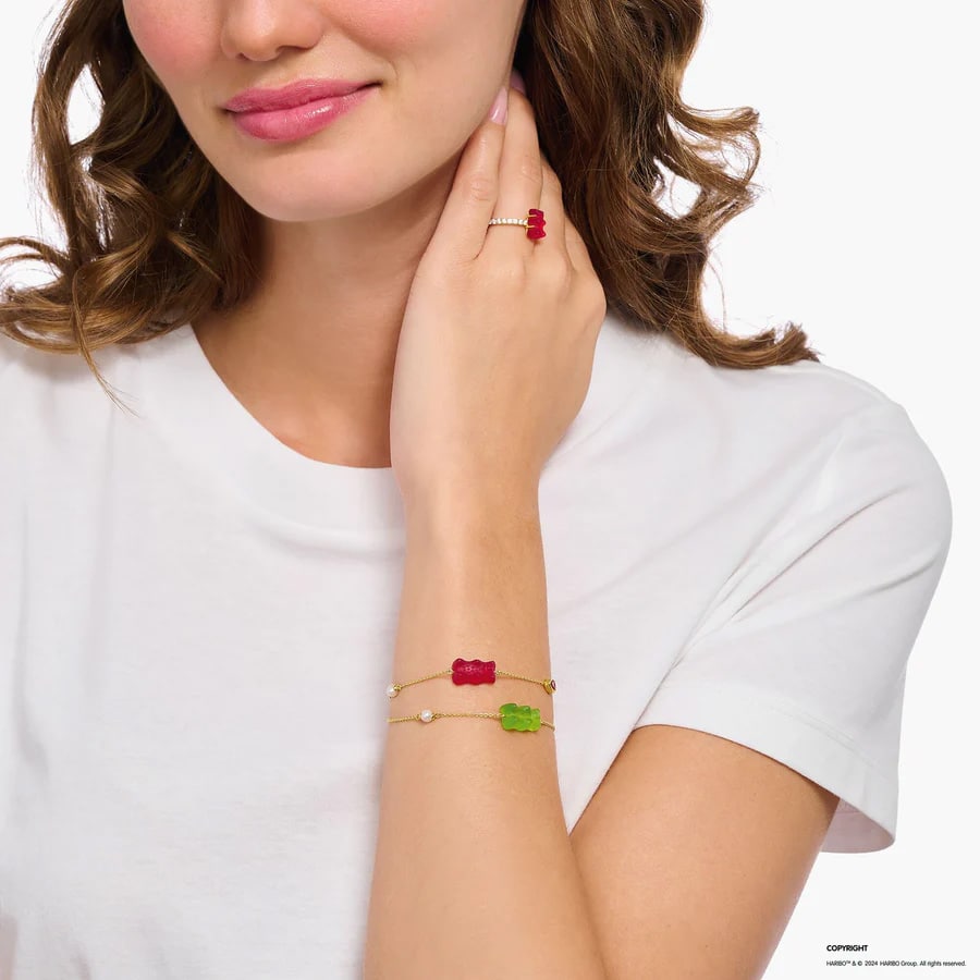 Gold-plated Bracelet Strawberry Red Goldbear