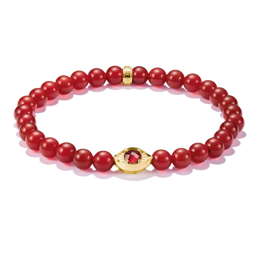 Red Agate Eye Bead Bracelet