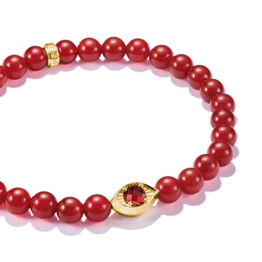Red Agate Eye Bead Bracelet