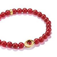 Red Agate Eye Bead Bracelet