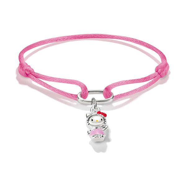 Hello Kitty Textile Bracelet Pink with Charm