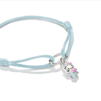 Hello Kitty Textile Bracelet Light Blue with Charm
