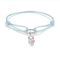 Hello Kitty Textile Bracelet Light Blue with Charm