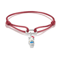 Hello Kitty Textile Bracelet Red with Charm