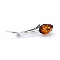 Genuine Baltic Amber Flower Brooch 595