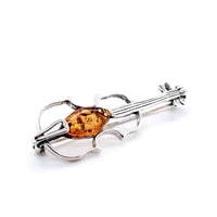 Genuine Baltic Amber Violine Brooch 600
