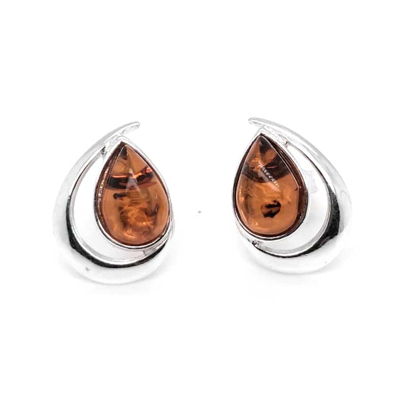 Genuine Baltic Amber Stud Earrings 718