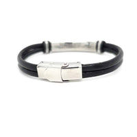 Baltic Amber Stainless Steel Leather Bracelet 745