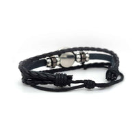 Baltic Amber Stainless Steel Leather Bracelet 749