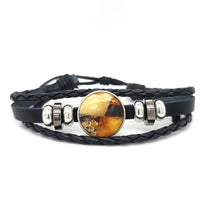 Baltic Amber Stainless Steel Leather Bracelet 751