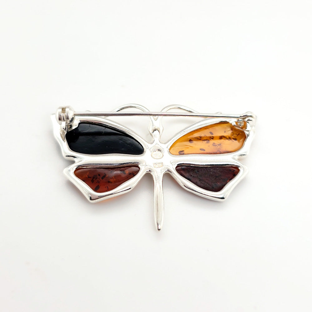 Genuine Baltic Amber Butterfly Brooch 830