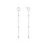 Silver Modern Beaded Drop Earrings