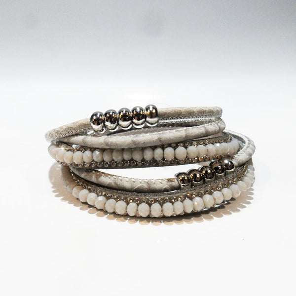 Leather Bracelet Grey