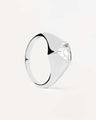 TRIANGLE SHIMMER STAMP Silver Ring
