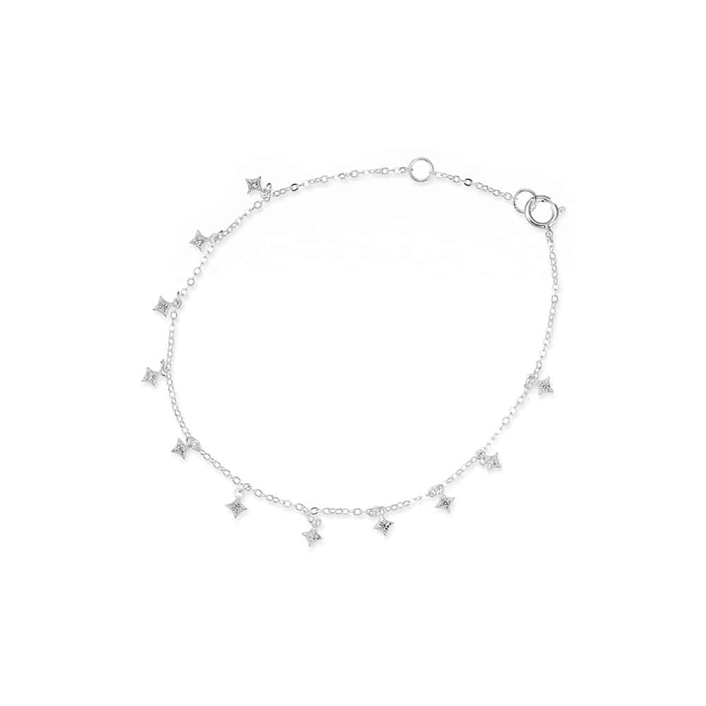Silver Petite CZ Charm Bracelet