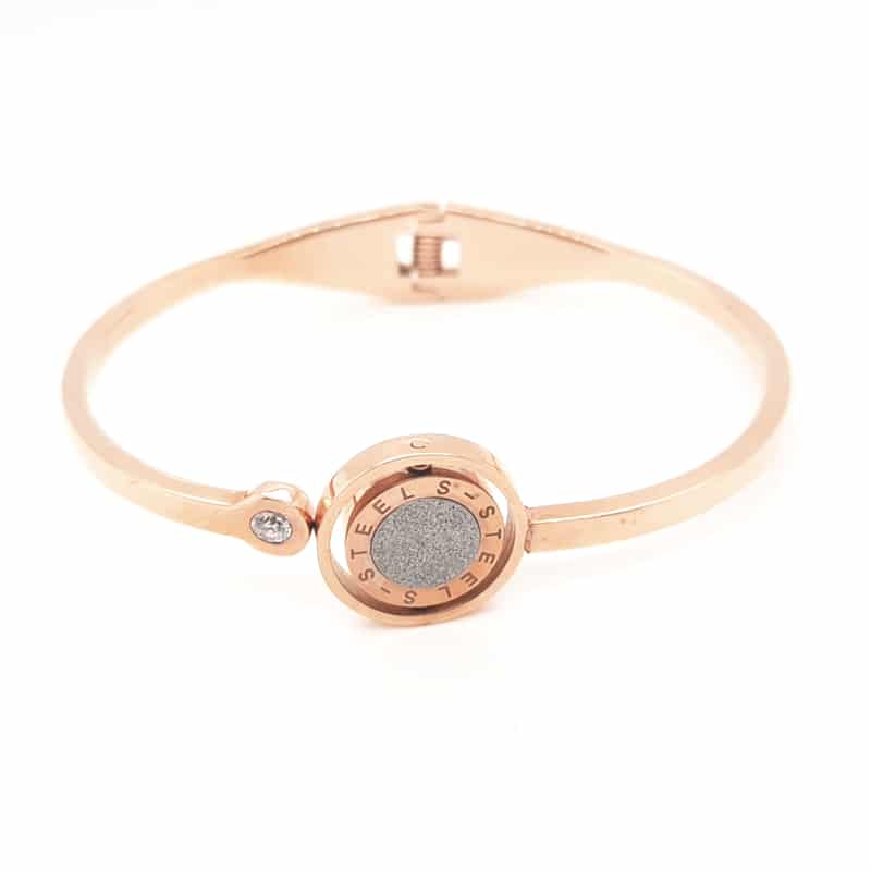 Stainless Steel Hinge Bangle Double Side