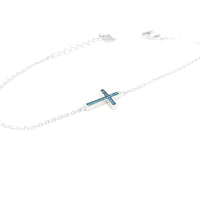 Turquoise Silver Cross Bracelet