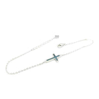 Turquoise Silver Cross Bracelet