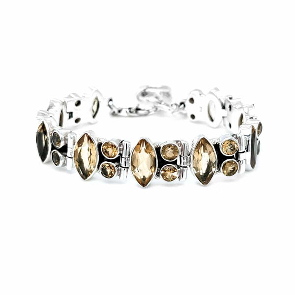 Citrine Silver Toggle Bracelet