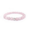 Rose Quartz and Silver Bead Bracelet