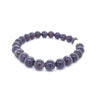 Amethyst 8 mm Beads Silver Bracelet