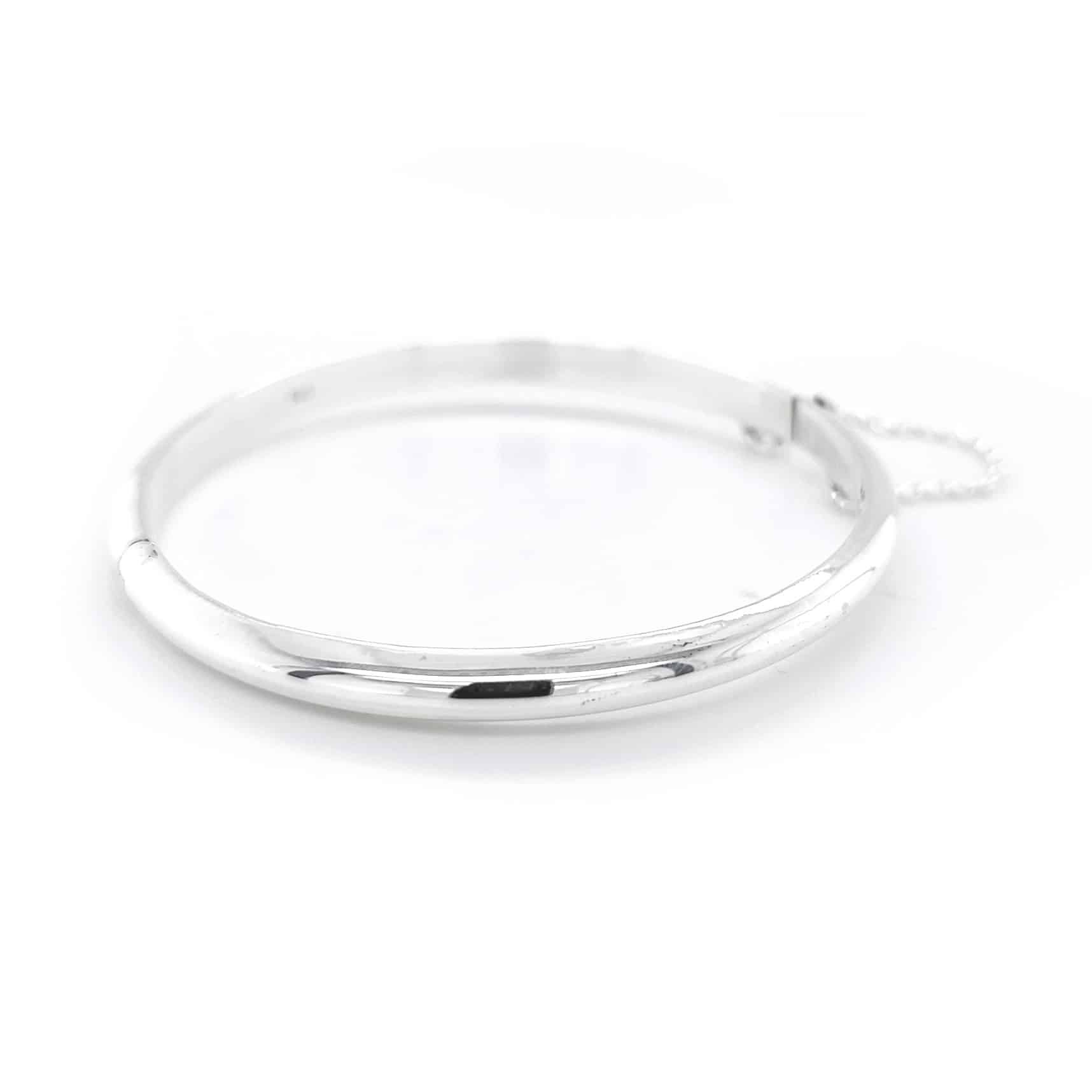 Hinged Sterling Silver Round Bangle