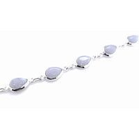 Blue Lace Agate Silver Bracelet