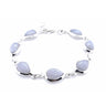 Blue Lace Agate Silver Bracelet
