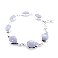 Blue Lace Agate Silver Bracelet