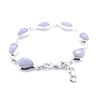 Blue Lace Agate Silver Bracelet
